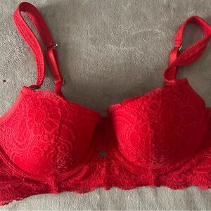 Aerie Vibrant Red Lace Bra